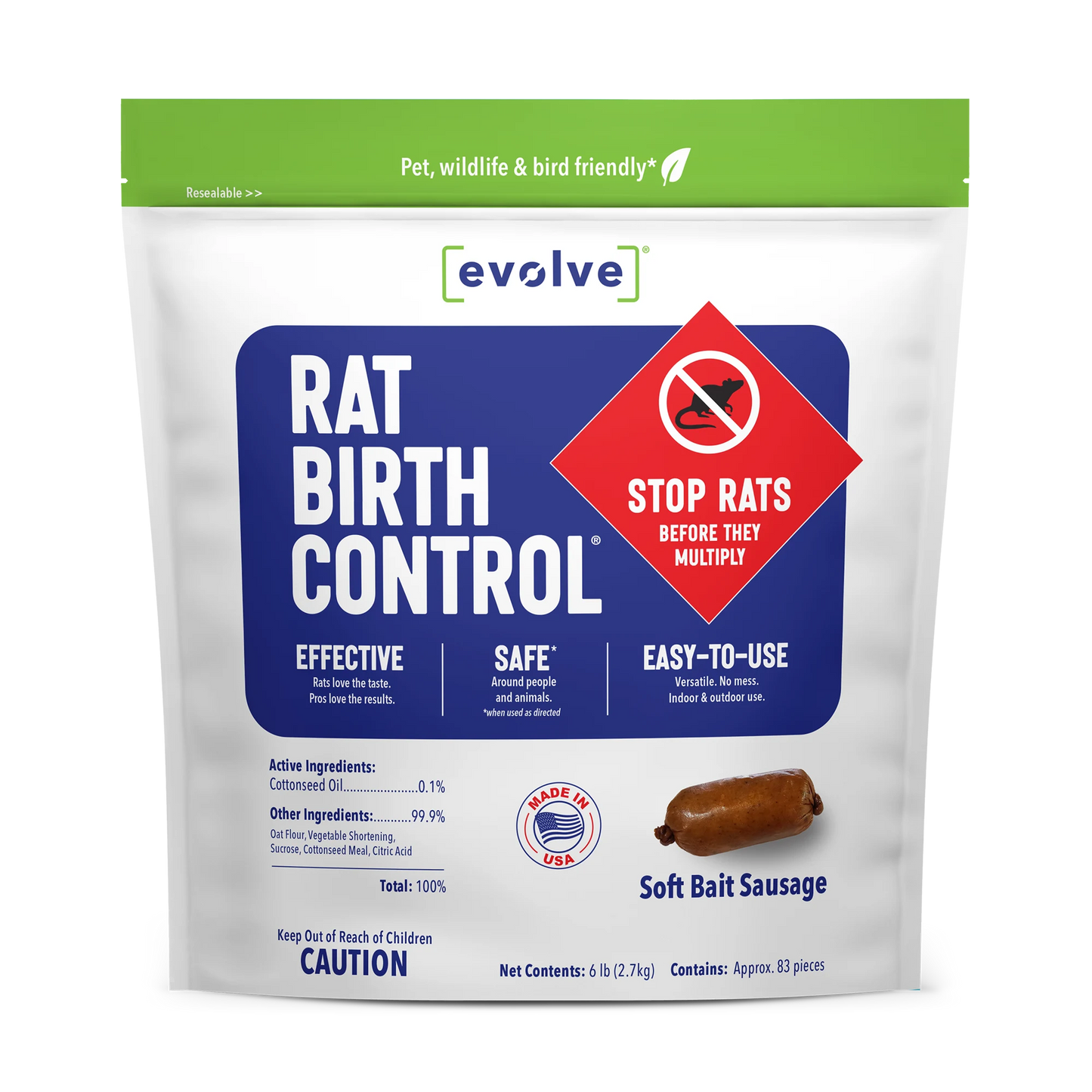 XL Starter Kit, Evolve® Rat Birth Control soft bait, 6 lb. (2.7 kg)